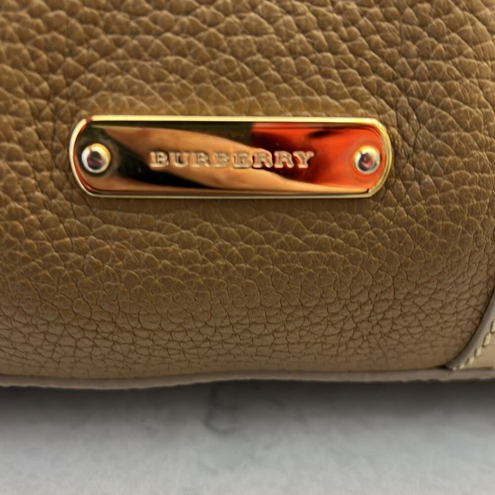 Burberry Alchester Leather Suede Two Way Bowler Bag Zip Close Gold Tone Hardware - Picture 5 of 10
